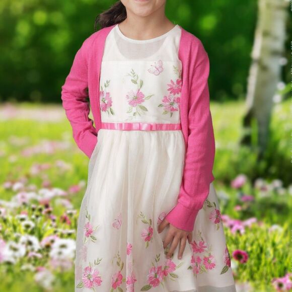Jona Michelle Other - Jona Michelle Girls 6 Dress Bundle Pink White Floral Tulle Cardigan Formal Gown